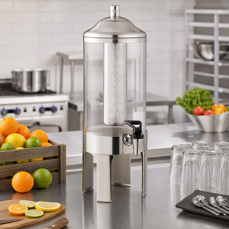 Product image #2 for Alegacy Savoir 7-2/5 Qt Single-Valve Stainless Steel Juice Dispenser with Ice Insert