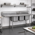 Thumbnail image #2 for Eagle Group 314 Series Three-Compartment Stainless Steel Sink, 83-1/2 Inch Wide, 24 x 24 x 13-1/2 Inch Bowls