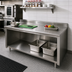 Thumbnail image #2 for Advance Tabco Special Value Series 72 Inch x 24 Inch 16 Gauge 304 Stainless Steel Open Base Work Table with 5 Inch Backsplash