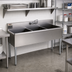 Thumbnail image #2 for Eagle Group Three-Compartment Utility Sink, 55-3/8 Inch W x 25 Inch D, 16 Gauge 304 Stainless Steel, No Drainboards