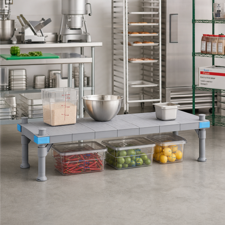 Product image #2 for Quantum Millenia Solid Top Polymer Dunnage Rack, 60"W x 18"D x 14"H