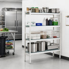 Thumbnail image #2 for Fermod Fermostock 4R47A66 4-Tier Stationary Starter Polymer Shelving Unit, Gray, Perforated, 47"W x 14"D x 66"H