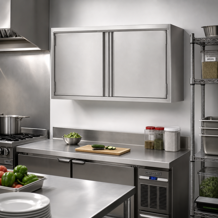 Product image #2 for Eagle Group 66-Inch Wall-Mounted 304 Stainless Steel Cabinet with Hinged Doors