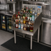 Thumbnail image #3 for BK Resources 36 Inch Wide 4-Step Freestanding Underbar Liquor Bottle Display Unit, Stainless Steel, Approx. 40-Bottle Capacity