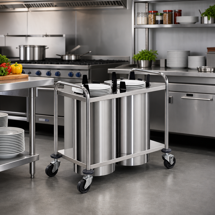 Product image #2 for Atlas Metal MOPD4-5 4-Stack Mobile Open Plate Dispenser, Unheated, for 5-Inch Diameter Dishes