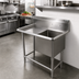 Thumbnail image #2 for John Boos Pro-Bowl 1-Compartment Sink with Left Drainboard, 14-Gauge Stainless Steel, and Legs