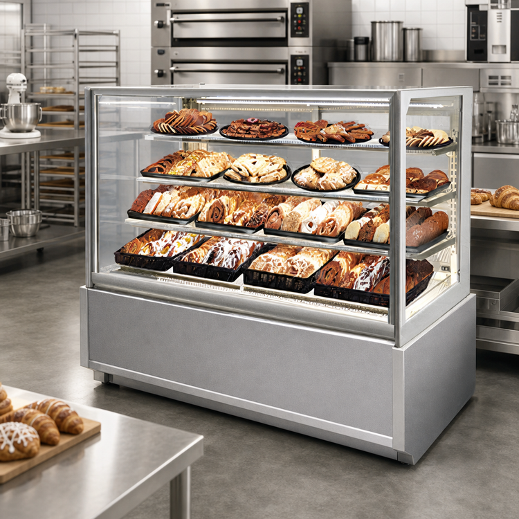 Product image #2 for Federal Industries Italian Glass Series 60-Inch Floor Standing Full-Service Non-Refrigerated Pastry Display Case