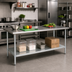 Thumbnail image #2 for BlendPort® Deluxe Series 84-Inch W x 30-Inch D Flat Top Stainless Steel Work Table with Galvanized Base and Undershelf