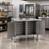 Thumbnail image #2 for RATIONAL Stand IV Stationary Stainless Steel Oven Stand with Hinged Doors and 14 Supporting Rails
