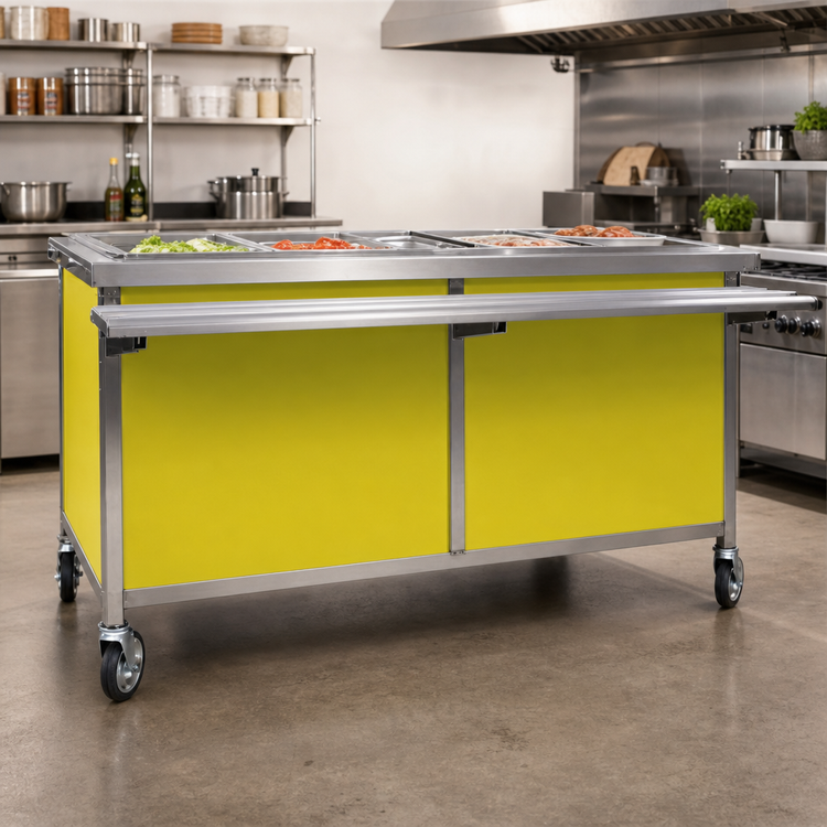 Product image #2 for Director's Choice Mobile Hot/Cold Dual Operation Food Table, 96"W, 6-Pan Capacity