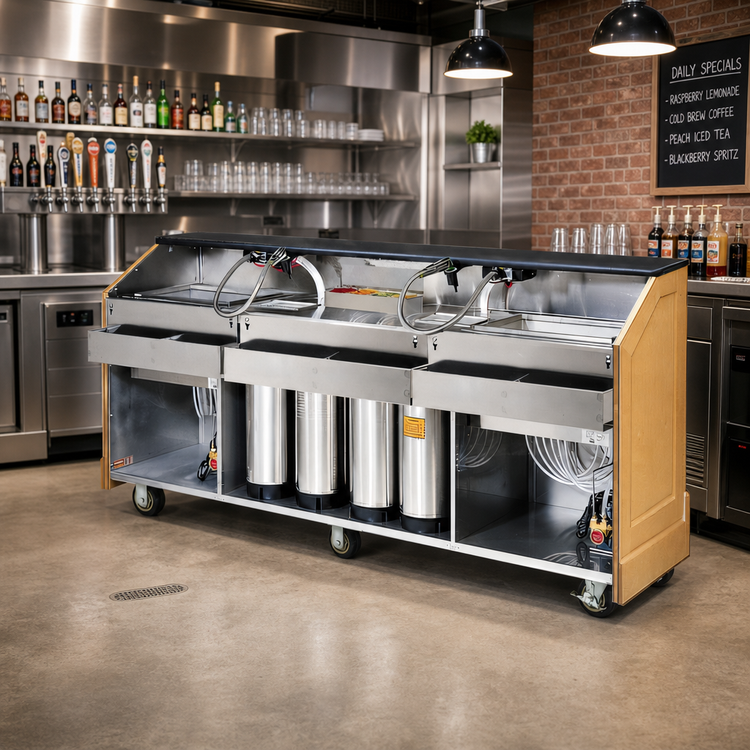 Product image #2 for FWE Executive Series 72-Inch Portable Bar for Post-Mix/Bag-In-Box Beverage Service