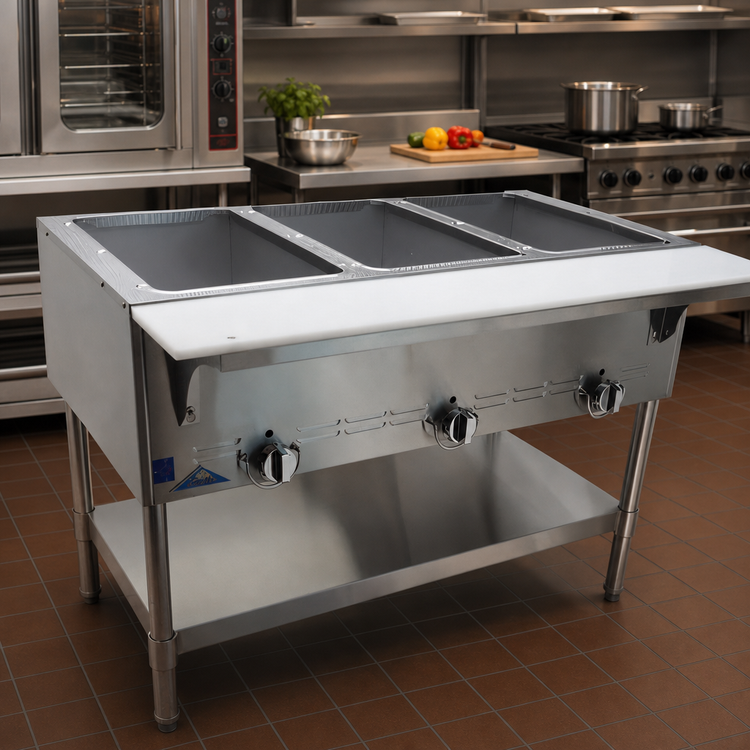 Product image #2 for Comstock-Castle Castle Series 44-Inch Gas Serving Counter / Hot Food Table with 3 Dry Wells