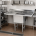Thumbnail image #2 for Advance Tabco Single Compartment Fabricated Stainless Steel Sink with Left and Right Drainboards, 16 Gauge, 52-Inch Wide