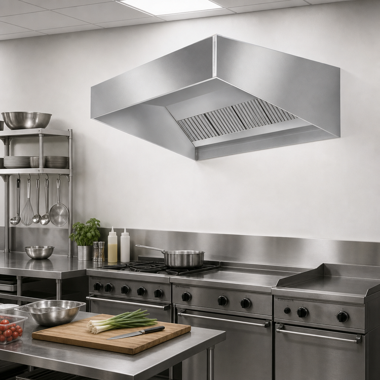 Product image #2 for Eagle SpecAIR HES96-48 Short Front Wall-Mounted Exhaust-Only Commercial Kitchen Hood, 48W x 51D x 24H