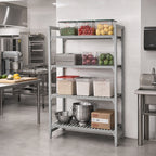 Thumbnail image #3 for Cambro Camshelving® Premium CPA213664VS4480 Stationary 4-Shelf Add-On Polymer Shelving Unit, 3 Vented/1 Solid, 21 x 36 x 64 Inches