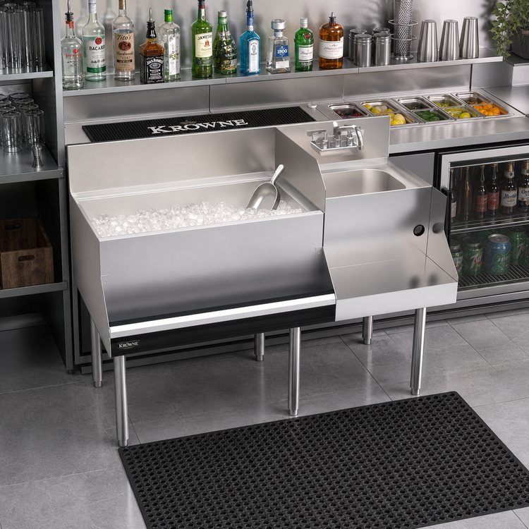Product image #3 for Krowne Royal Series 48-Inch Underbar Ice Bin/Cocktail Station with Left Ice Bin and Blender Station