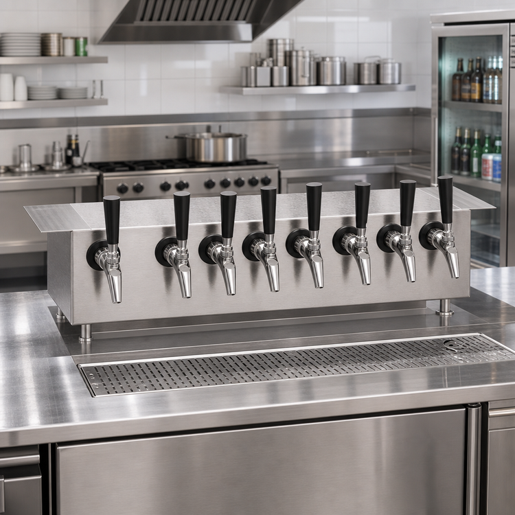 Product image #2 for Krowne 24-Inch Eight-Faucet Glycol-Cooled Undercounter Beer Tower