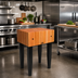 Thumbnail image #3 for John Boos Rouge et Noir Le Bloc 18 x 18 Inch Stationary End Grain Butcher Block Work Table
