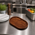 Thumbnail image #2 for American Metalcraft Rimmed Oval Ash Wood Serving Board, 9 x 6 x 3/4 Inch
