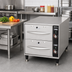 Thumbnail image #3 for Omcan USA Narrow Freestanding 2-Drawer Stainless Steel Warming Drawer
