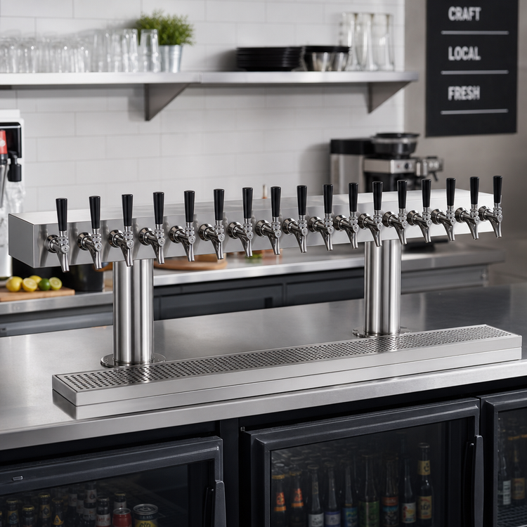 Product image #2 for Krowne Double T-Head 16-Faucet Glycol-Cooled Countertop Beer Tower