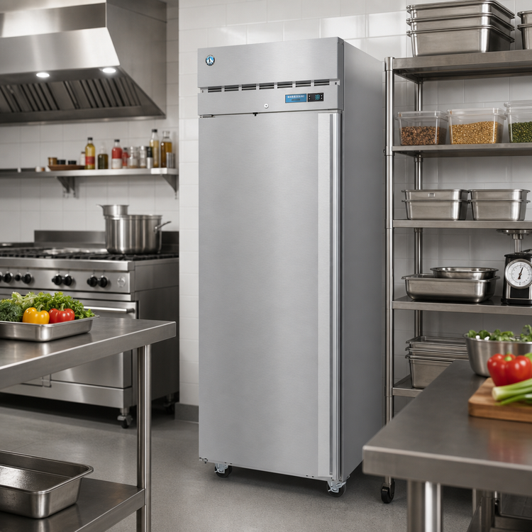 Product image #2 for Hoshizaki Steelheart Stainless Steel One-Section Reach-In Freezer, 23.1 Cu. Ft., Top-Mounted Self-Contained Refrigeration, Left-Hinged Solid Door