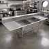 Thumbnail image #2 for John Boos Pro-Bowl 3-Compartment Platter Sink with Left and Right Drainboards