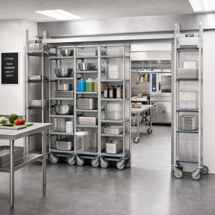 Product image #2 for MetroMax Q Top-Track Mobile Shelving Unit Kit, 18-Inch Wide