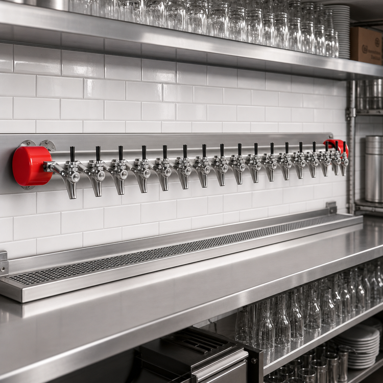 Product image #2 for Micro Matic Kool-Rite 16-Faucet Wall-Mount Glycol-Cooled Draft Tower Insert Module, 48-Inch Wide, Short Shanks