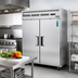 Thumbnail image #2 for Everest Refrigeration ESWF2 Two-Section Upright Reach-In Freezer, 55 Cu. Ft., Top-Mounted Self-Contained, Solid Locking Doors, Stainless Steel