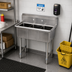 Thumbnail image #2 for BK Resources Three Compartment Convenience Store Sink with Stainless Steel Legs