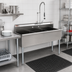 Thumbnail image #2 for Eagle Group 55-3/8-Inch Three-Compartment Utility Sink, 16 Gauge 304 Stainless Steel, No Drainboards