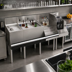 Thumbnail image #3 for Krowne Royal Series KR24-W66E-10 66-Inch Stainless Steel Underbar Ice Bin/Cocktail Station with Blender Sink, Liquor Display & 10-Circuit Cold Plate