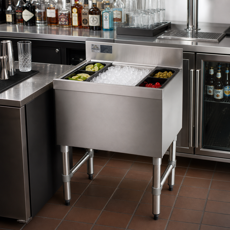 Product image #2 for Advance Tabco Underbar Basics Cocktail Unit Bar Ice Bin, 12-Inch Deep, 12 x 18 Inches, 35 lb Capacity