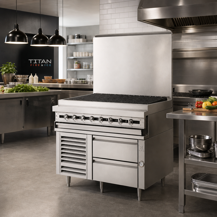 Product image #2 for Titan Fire & Ice 84-inch Self-Contained Freezer Base with 4 Drawers
