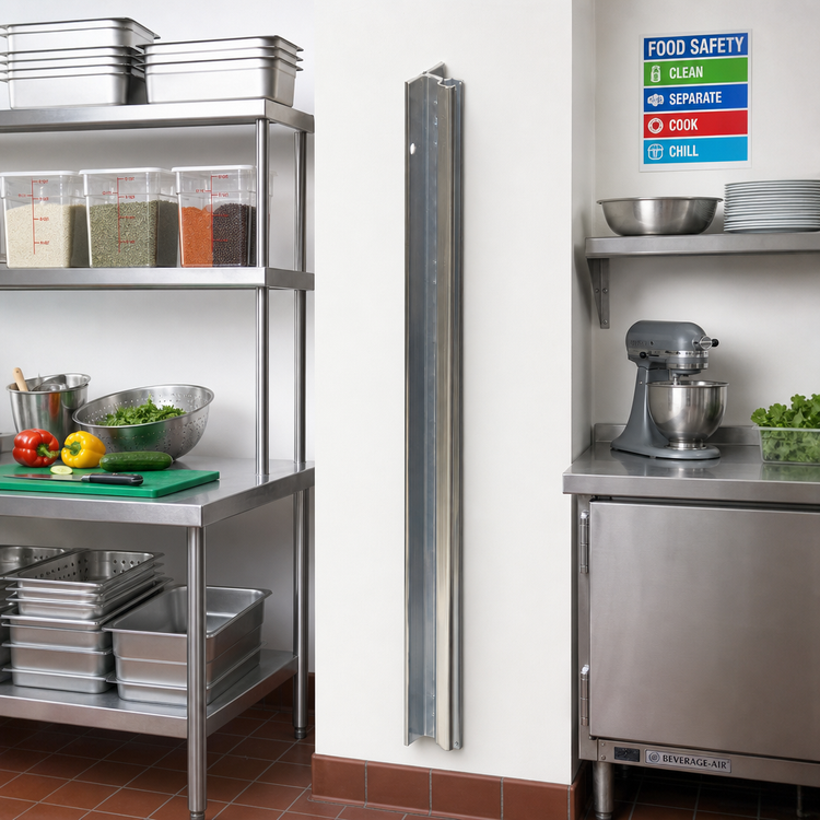 Product image #2 for Eagle Group 84 Inch NSF Stainless Steel Wall-Mounted Standard Upright for Cantilever Shelving