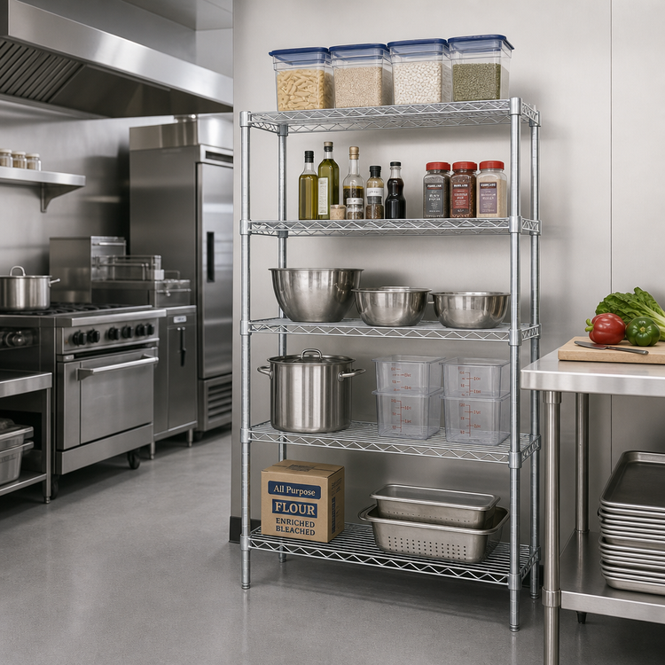 Product image #2 for EAGLEbrite 48"W x 21"D x 86"H 5-Tier Add-On Wire Shelving Unit, Zinc Finish