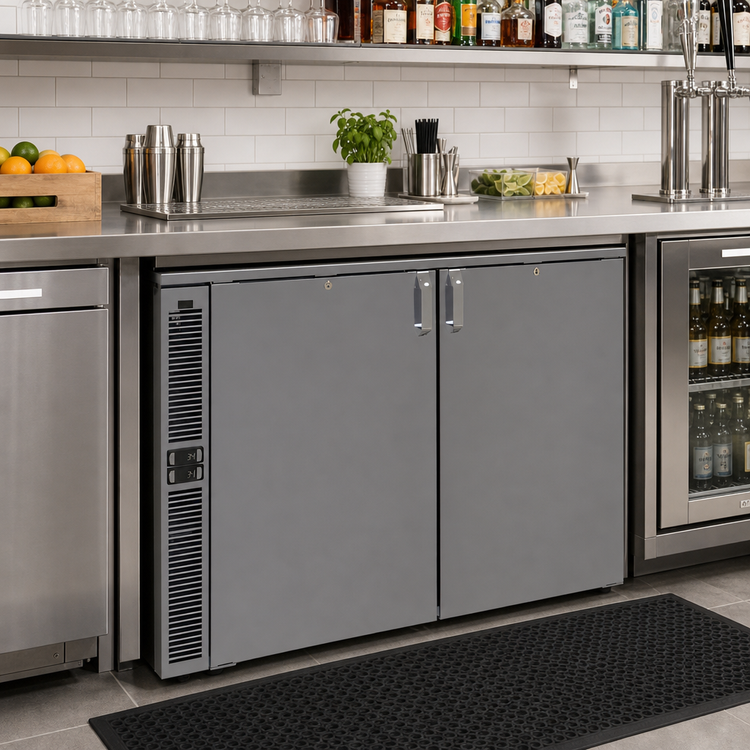 Product image #2 for Glastender C2SB48 Two-Zone Side-Serviced Bar Profile Back Bar Cooler, 48-Inch, Two-Section
