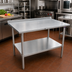 Thumbnail image #2 for John Boos Stallion 48-Inch x 30-Inch Stainless Steel Top Work Table with 1-1/2-Inch Rear Up-Turn and Undershelf