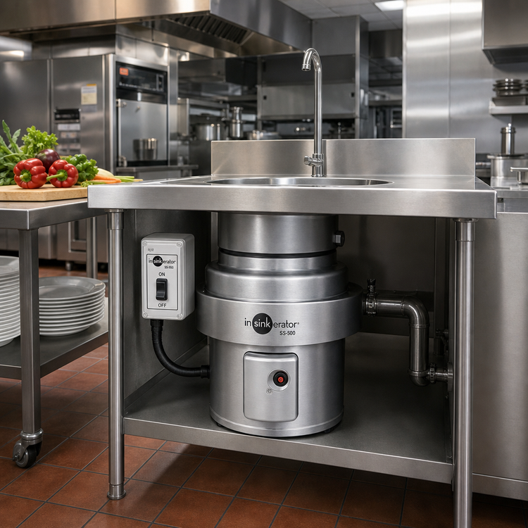 Product image #2 for InSinkErator SS-500 5 HP Commercial Food Waste Disposer Package with 18-Inch Bowl, 6-5/8-Inch Inlet and Manual Switch