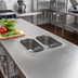 Thumbnail image #2 for Eagle Group SR10-14-9.5-2-ND Self-Rimming Two-Compartment Drop-In Sink with No Deck, 10 x 14 x 9-1/2 In. Bowls, 18-Gauge Stainless Steel