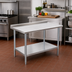 Thumbnail image #2 for Serv-Ware 15 Inch x 30 Inch Standard Series Stainless Steel Filler Work Table with 2 Inch Turnup