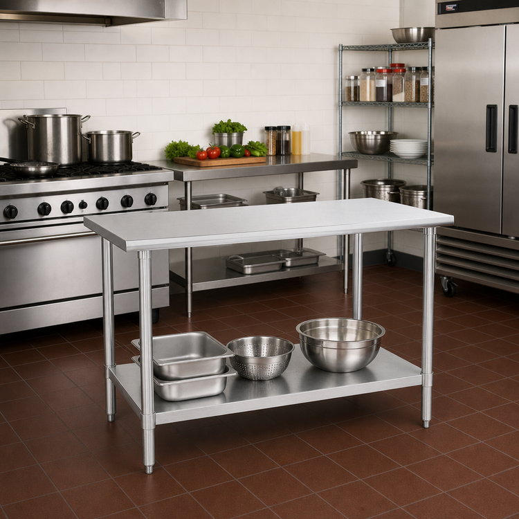 Product image #2 for Eagle Deluxe Series Stainless Steel Top Work Table with Adjustable Undershelf, 48 x 24 Inches