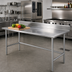 Thumbnail image #2 for Advance Tabco 144-Inch x 30-Inch 16-Gauge 304 Stainless Steel Backsplash Work Table