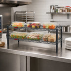 Thumbnail image #2 for Eagle Group QuadTruss FCM1430V 2-Tier Cantilever Wire Front Case Shelving Unit, 30 x 14 x 14 Inches, Gray Epoxy