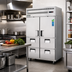 Thumbnail image #2 for Everest Refrigeration Two-Section Reach-In Refrigerator with Half Doors and Drawers, 48 Cu. Ft., Top-Mounted Self-Contained Refrigeration, Stainless Steel