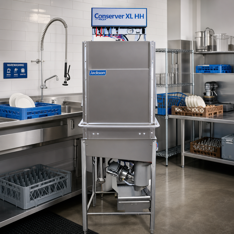 Product image #2 for Jackson Conserver XL-HH Tall Chamber Low-Temperature Chemical Sanitizing Door-Type Dishwasher