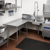Thumbnail image #2 for Advance Tabco Left-Hand L-Shaped Soil Dishtable with Pre-Rinse Sink, 47 Inch