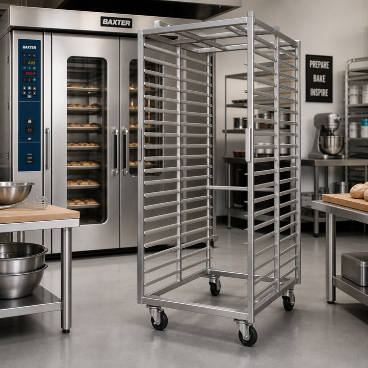 Product image #2 for Baxter Stainless Steel Double Side-Load Rack for Double Rack Oven, 12 Slides, 5-Inch Spacing