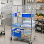 Thumbnail image #2 for Quantum CC184863CVZ 10-Gauge Clear Vinyl Wire Cart Cover with Zipper Flap, 18 x 48 x 63 Inches